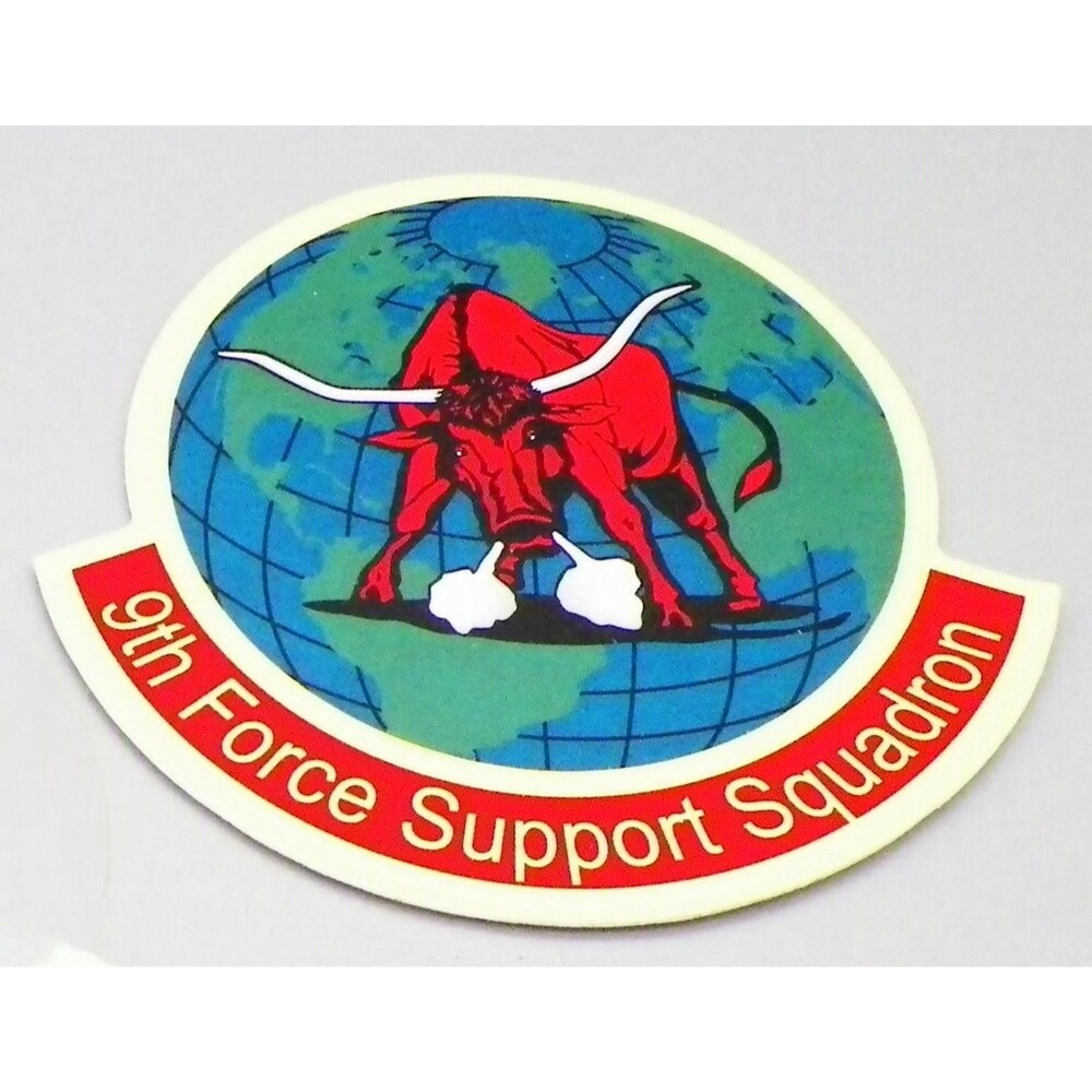 9th Force Support Squadron Beale Air Force Base California Bull Mascot Sticker